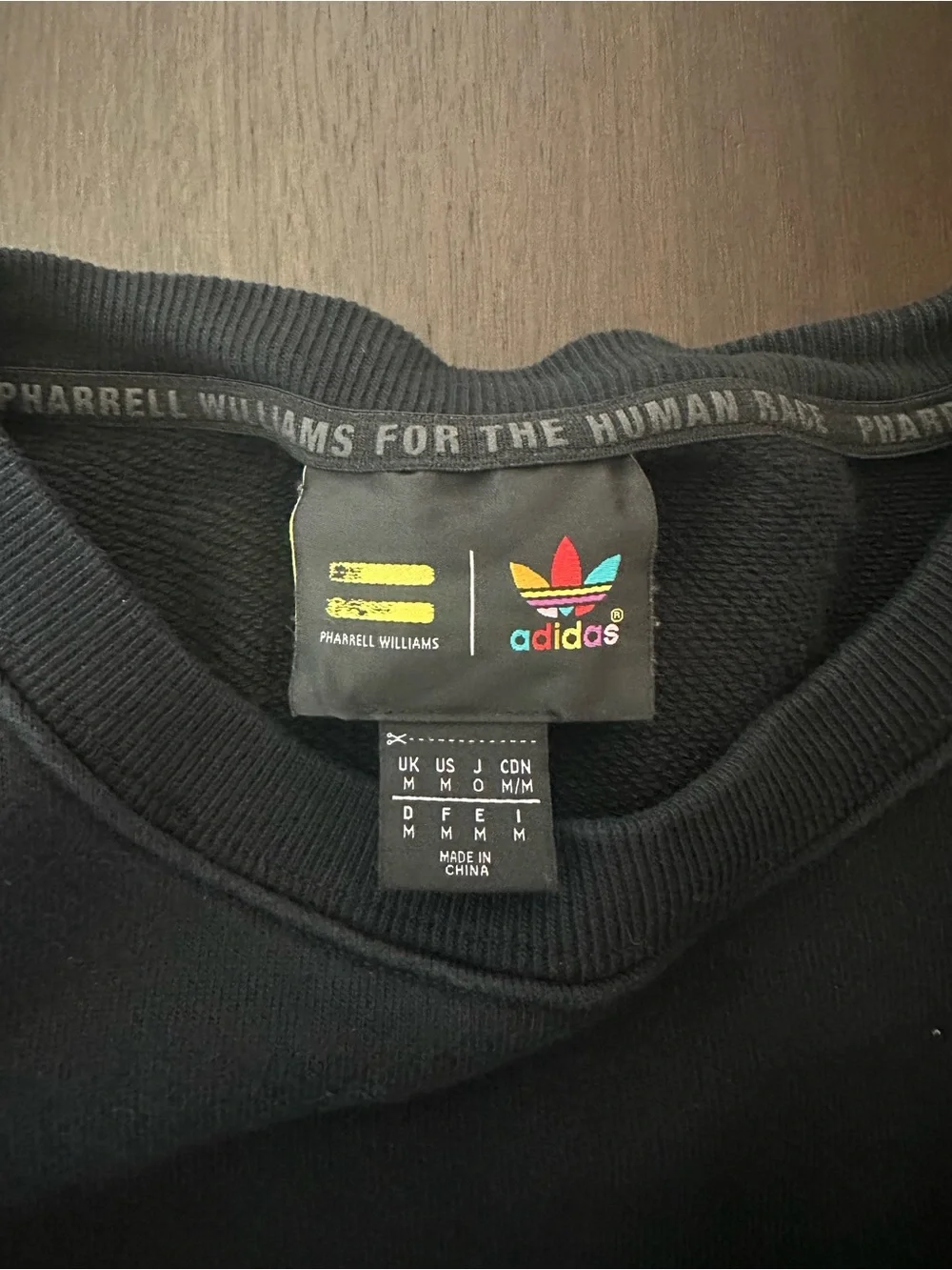 Adidas Pharrell Williams Humanrace Crewneck Sweatshirt Black Pullover Size M